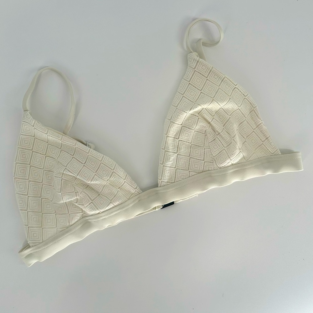 Onia White Triangle Bikini Top